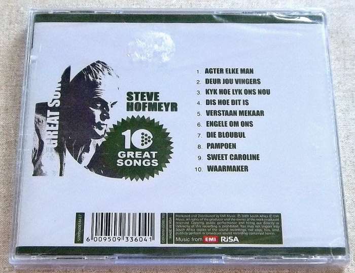 STEVE HOFMEYR 10 Great Songs SOUTH AFRICA CDEMIM(GSB)352