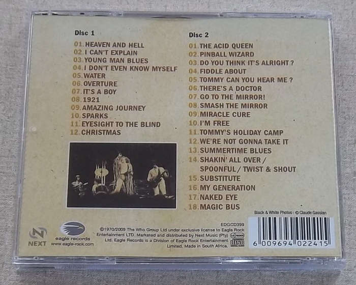 THE WHO Live At The Isle Of Wight Festival 1970 2xCD SOUTH AFRICA Cat# EDGECD399