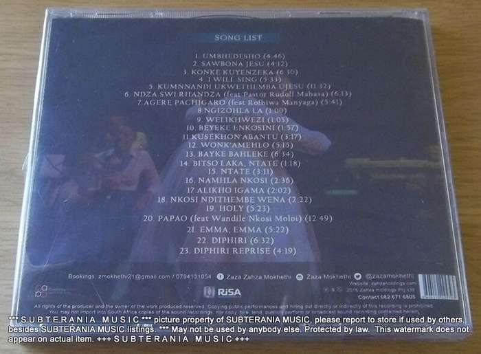 ZAZA Blowing the Horn of Chronicle  Record Live at Soweto Theatre SOUTH AFRICA CDZHD002