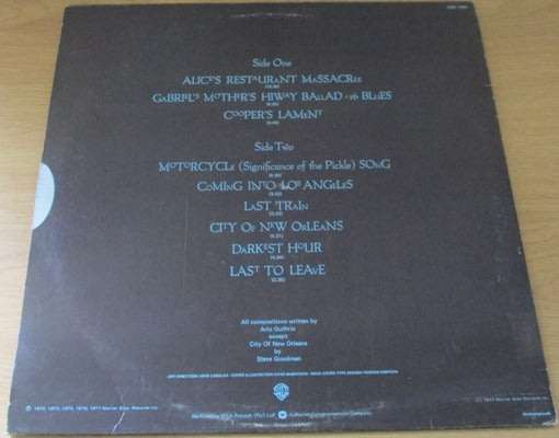 ARLO GUTHRIE The Best of Arlo Guthrie 1977 South African Pressing LP VINYL RECORD