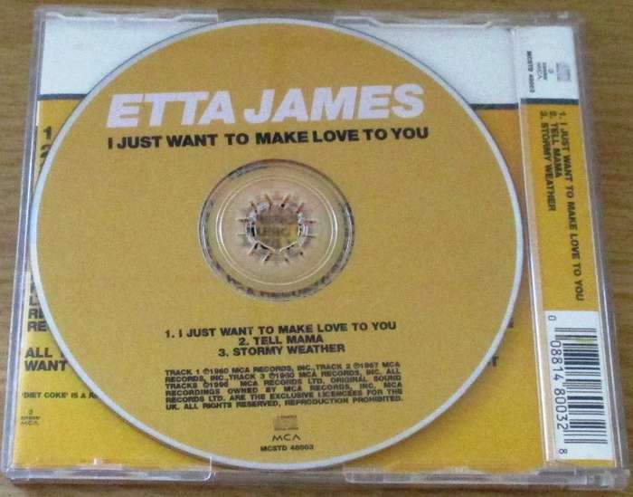 ETTA JAMES I Just Want to MAke Love to You IMPORT CD Single [Shelf BB CD singles]