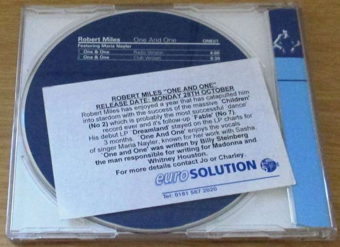 ROBERT MILES One and One IMPORT CD Single [Shelf BB CD singles]