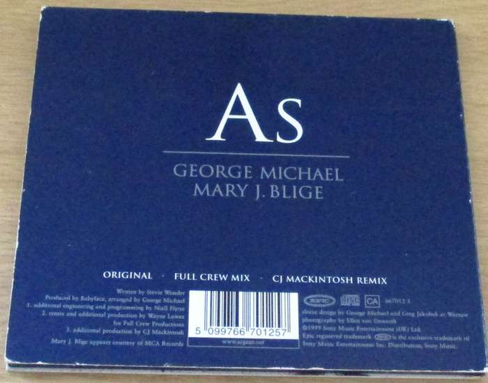 GEORGE MICHAEL + MARY J BLIDGE As The Mixes CD Single [Shelf BB CD singles]