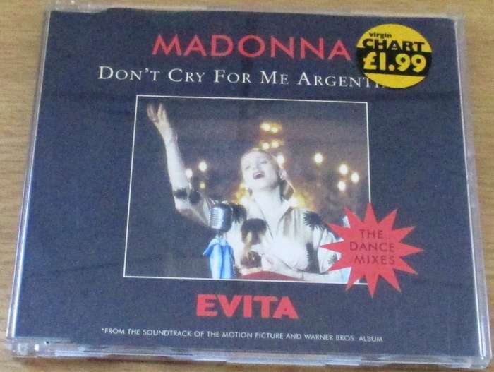 MADONNA Don`t Cry for Me Argentina IMPORT CD Single [Shelf BB CD singles]