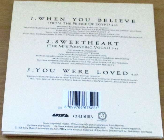 MARIAH CAREY Open Arms CD Single [Shelf BB CD singles]