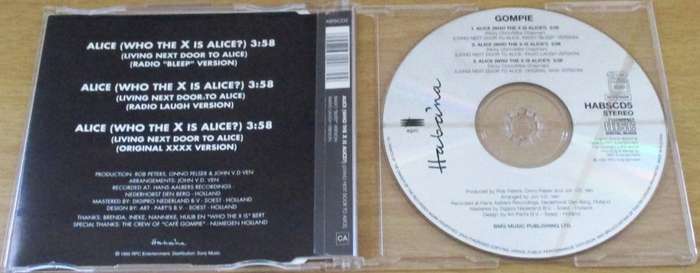 GOMPIE Alice, Who the f*ck is Alice? [Living Next Door to Alice] CD Single [Shelf BB CD singles]