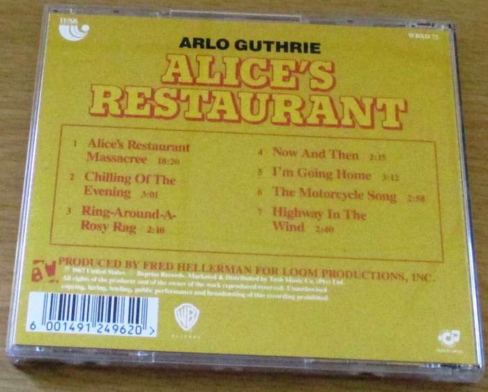 ARLO GUTHRIE Alice`s Restaurant CD [msr]