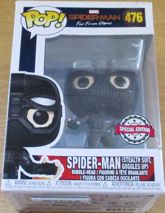 MARVEL 476 SPIDER-MAN [Stealth Suit]  POP! Vinyl Bobble-Head [FIGURINE SHELF]
