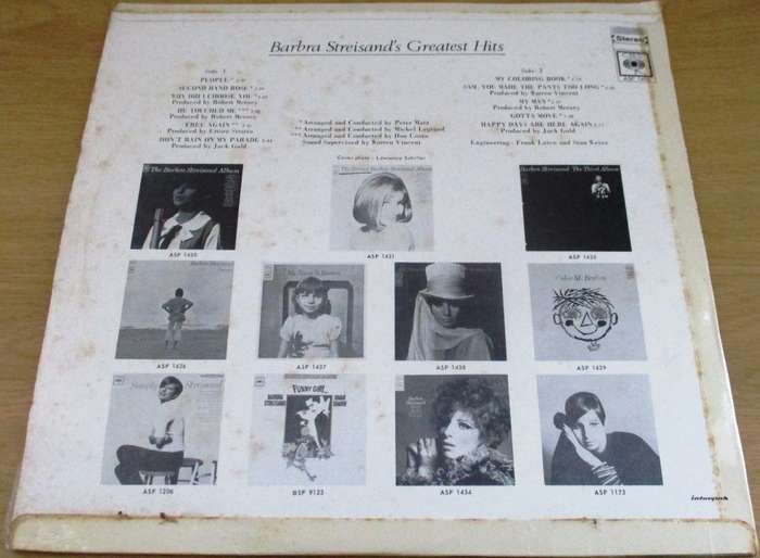 BARBRA STREISAND Greatest Hits VINYL LP RECORD