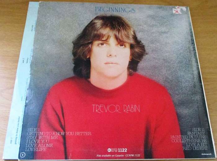 TREVOR RABIN Beginnings South African Pressing VINYL LP RECORD