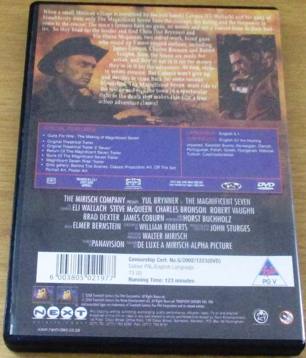 CULT FILM: THE MAGNIFICENT SEVEN Yul Brynner Steve McQueen [DVD BOX 3]