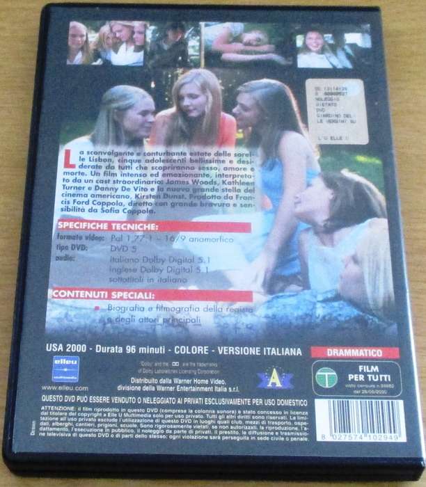 CULT FILMS: IL GIARDINO DELLE VERGINI SUICIDE Kirsten Dunst DVD [DVD BOX 10]