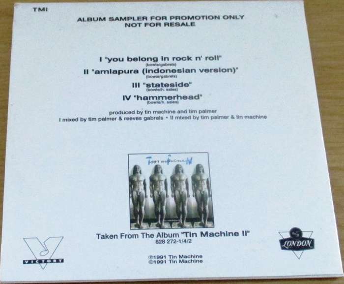 DAVID BOWIE + TIN MACHINE Tin Machine II 4 Track Album Sampler CD [Shelf BB CD singles]