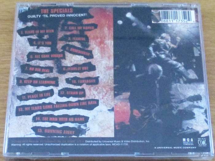 THE SPECIALS Guilty 'til proven Innocent CD