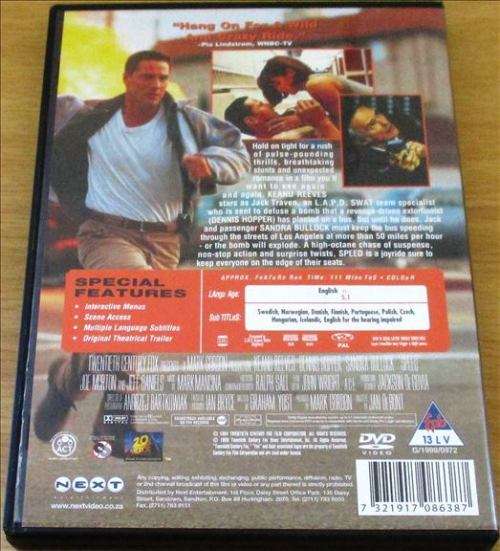 Cult Film: SPEED DVD [SHELF D1]