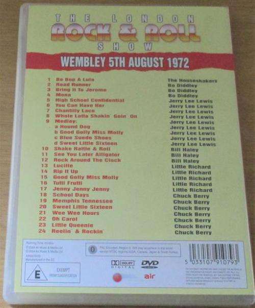THE LONDON ROCK N ROLL SHOW WEMBLEY 5th AUGUST 1972 DVD