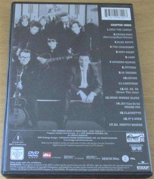 ROY ORBISON Black and White Night DVD