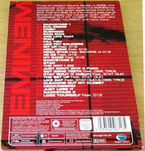 EMINEM Live From New York City DVD
