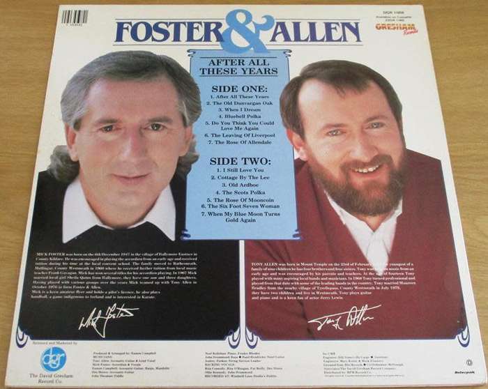 FOSTER & ALLEN After All These Years LP VINYL RECORD