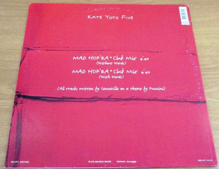 12` Maxi Dance Single : KATE YOYO FIVE  Mad Hop`Ra Dream Progressive 12` VINYL RECORD [trance]