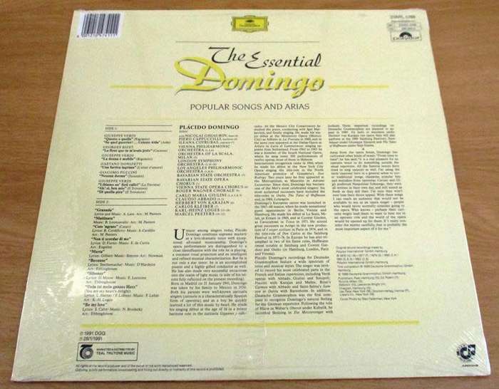 THE ESSENTIAL DOMINGO Popular Songs and Arias LP VINYL RECORD *sealed*