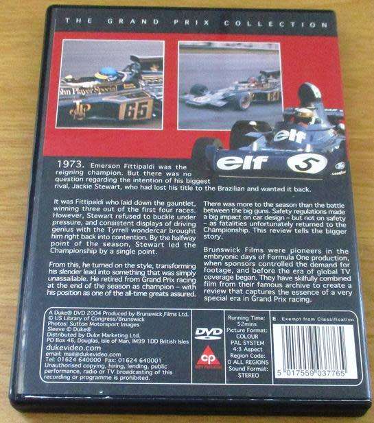 CULT FILM: FORMULA ONE 1973 Jackie Stewart DVD  [DVD BOX 1]