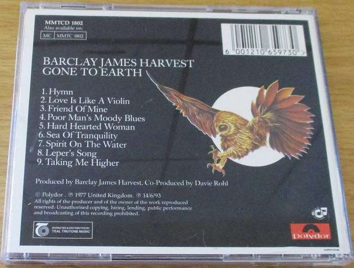 BARCLAY JAMES HARVEST Gone To Earth CD [Shelf G Box 17]