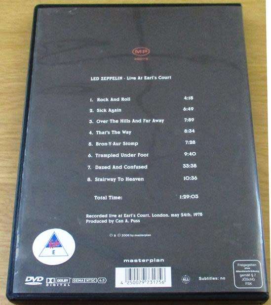 LED ZEPPELIN Live at Earl`s Court 1975 DVD
