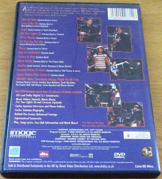 SANTANA Supernatural Live DVD