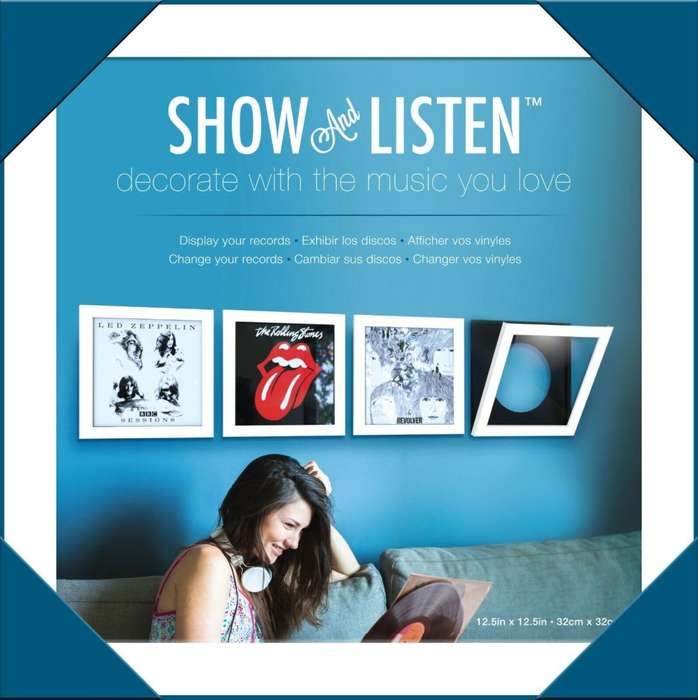 SHOW & LISTEN ALBUM COVER INTERCHANGEABLE DISPLAY FRAME - WHITE (31.75 x 31.75cm) ONE FRAME ONLY