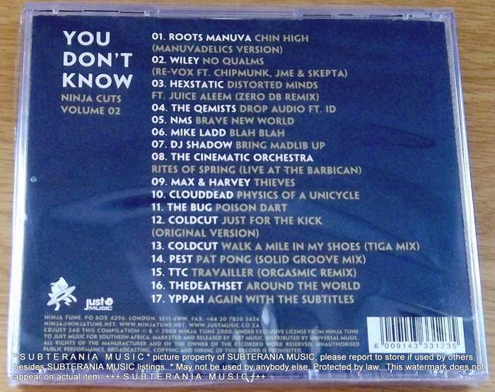 NINJA CUTS Volume 2 You Dont Know Cat# CDJUST 240