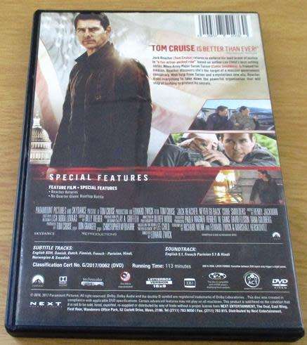 CULT FILM: JACK REACHER Never Go Back DVD [DVD BOX 1]