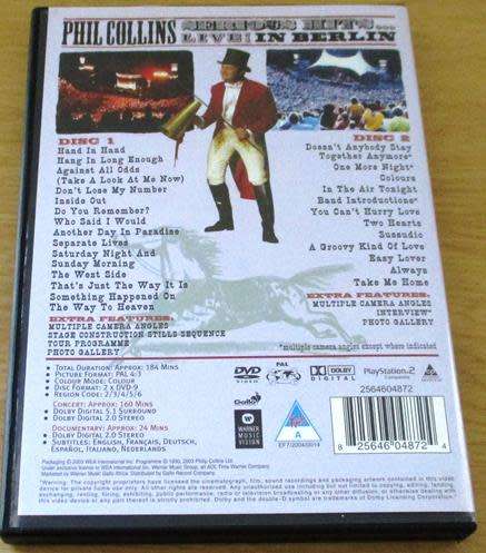 PHIL COLLINS Serious Hits Live DVD
