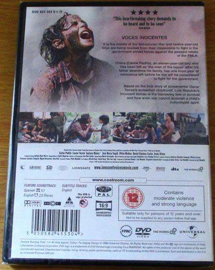 Cult Film: Innocent Voices Based on a True Story DVD [BBox 12] Spanish with English Subtitles