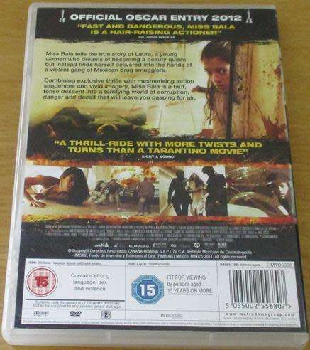 Cult Film: Miss Bala: The Bullet Queen DVD [BBox 12] Spanish with English Subtitles