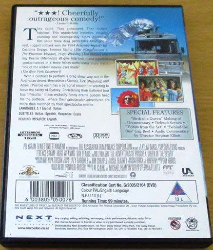 THE ADVENTURES OF PRISCILLA Queen of the Desert DVD GUy Pearce [DVD BBOX 1]