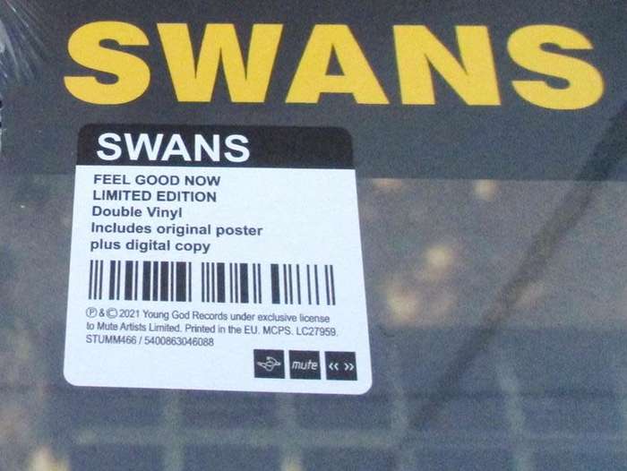 SWANS Feel Good Now 2xLP VINYL RECORD