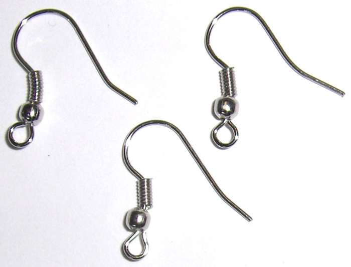 Silver ear ring hooks (10pcs)
