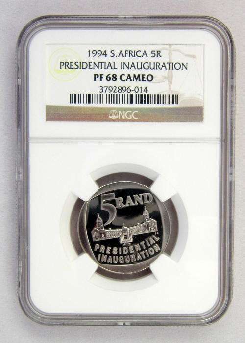 1994 SA 5R Mandela Inauguration ULTRA CAMEO - PF68 NGC Graded