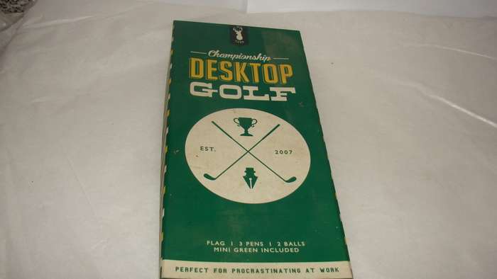 Australian Desktop Golf Set: 3 Clubs doubles as Pens, Green, 2x Balls