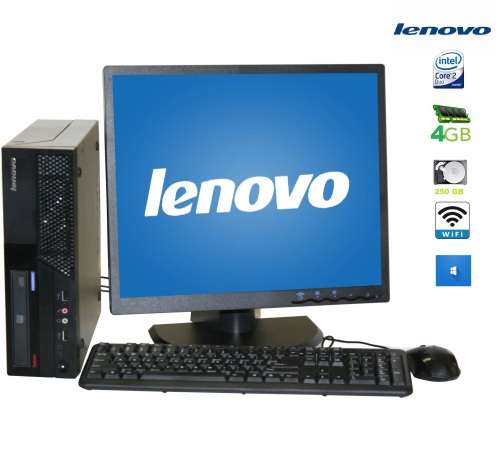 Lenovo M58 Desktop PC with Intel Core 2 Duo Processor, 4GB Memory, 19` Monitor, 250GB -win