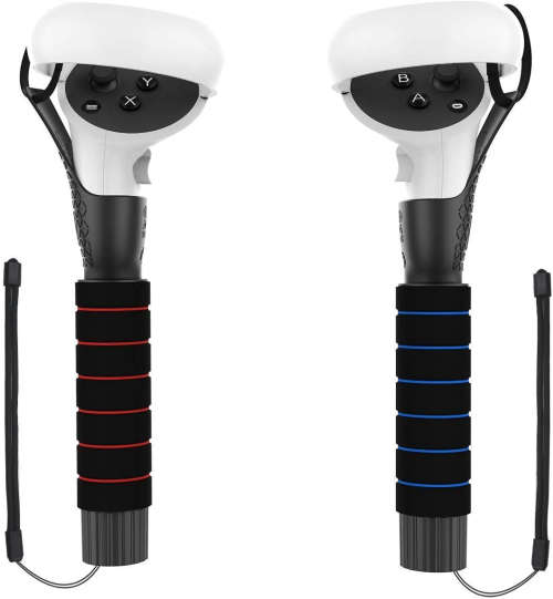 AMVR Dual Handles Extension Grips for Oculus Quest Quest 2 Rift S Controllers Playing Beat Saber