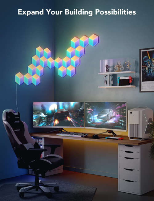 Govee Glide Hexa Pro Light Panels, RGBIC 3D Hexagon Wall Lights, Wi-Fi LED Creation Light with Music