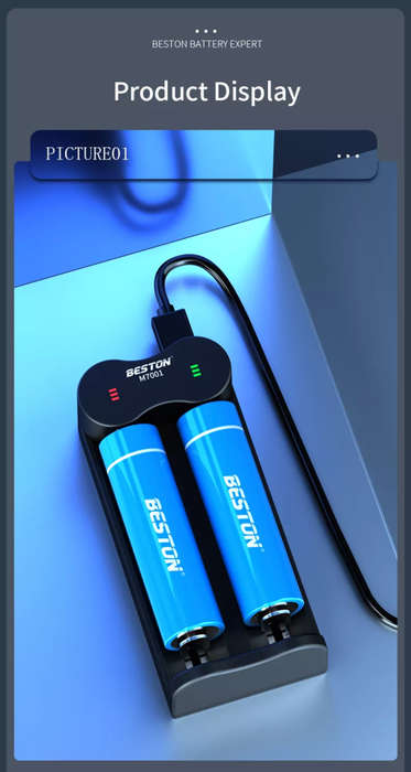 BESTON 18650 Rechargeable Lithium Battery | Flat Positive Head | 18650 | 3.7V | 2800mAh | 1 Pack
