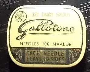 RARE GALLOTONE GRAMOPHONE DE LUXE GOLD TIN OF 100 NEEDLES(SEALED) -VALUE AT R395