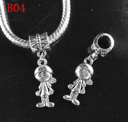 1pcs Tibetan silver dangle charm pendant BOY bead fit European bracelet     C091