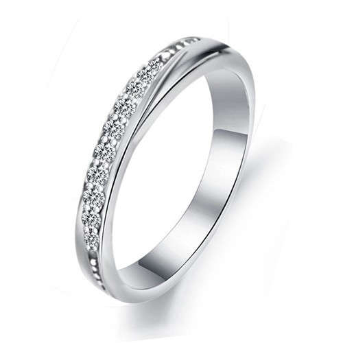 GENUINE 925 Sterling Silver Ring, Platinum Plated, Luxury Austria Crystal