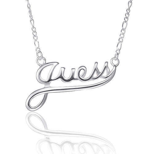 SILVER GUESS NECKLACE