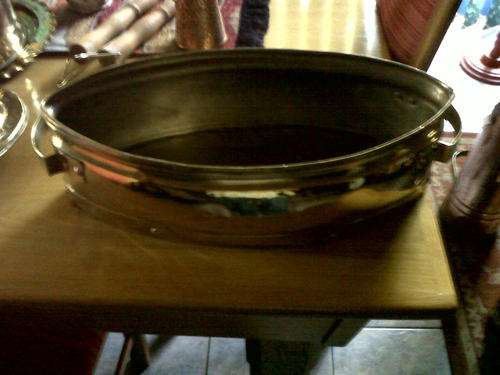 large oval shape copper ornament