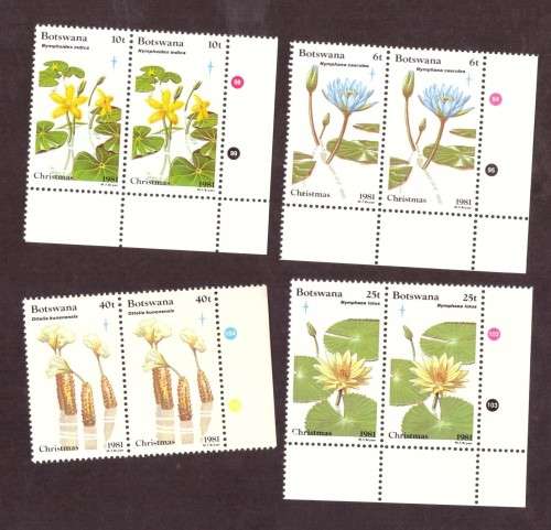 Botswana .1981 SG 503-506 Corner blocks of 2 and FDC
